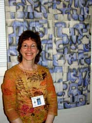 Sandy Shelenberger and her piece at QN.Susan Shie 2005.